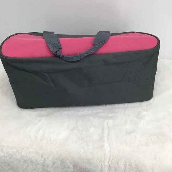 Pet Carrier Small-Medium Size Canvas & Mesh Top Handle Gray/Pink NWOT - Picture 9 of 9